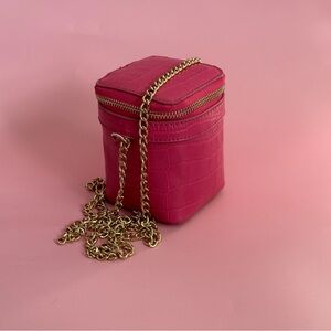 Pink Box Crocodile Box Vanity Purse